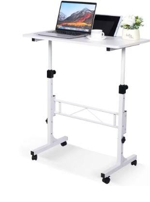 Mobile Stand Up Desk with Wheels Small Computer-Rolling Desk, Portable Laptop Desk