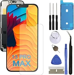 LCD Screen Replacement for iPhone 13 Pro Max A2643 A2484 A2641 A2644 A2645 6.7inch HD Touch Screen Replacement Display Digitizer Assembly with Repair Kit