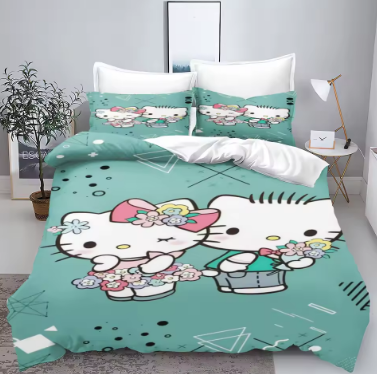 Hello Kitty With Pillowcase Bedding Set Duvet Cover Comforter Sets Universal, Suitable For Children And Adults Home